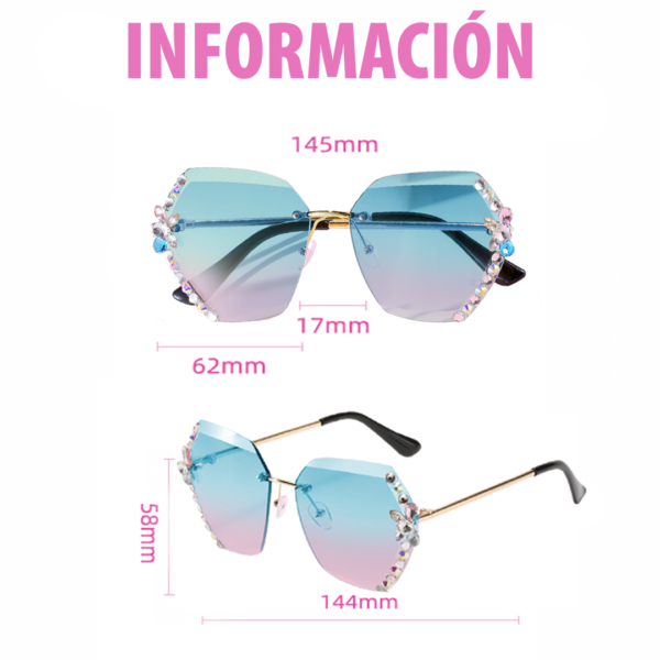 Lentes De Sol Gafas Mujer Diamante - Image 2