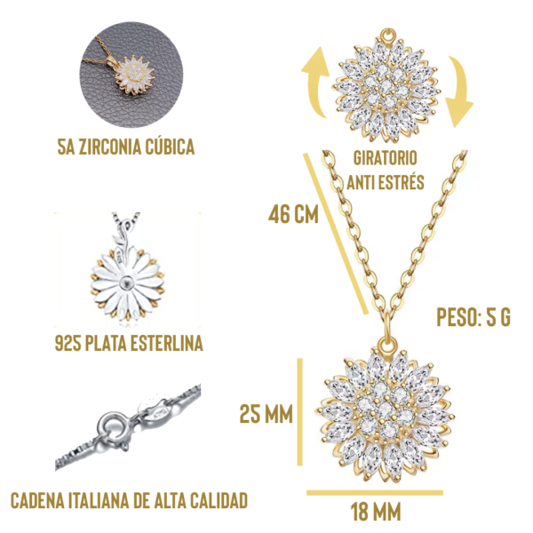 COLLAR GIRATORIO - GIRASOL DORADO