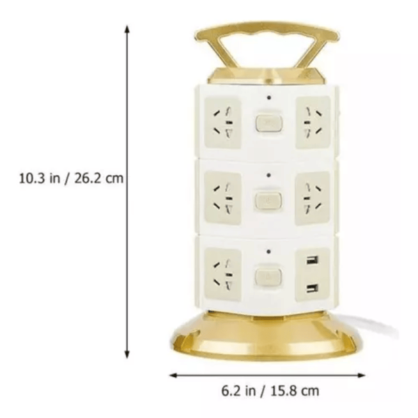 Torre Multi Toma Corriente 3 Niveles Usb