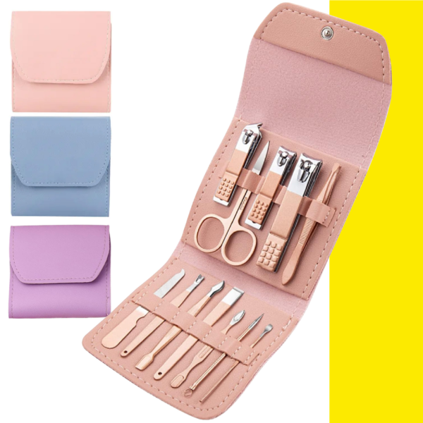 Kit Manicure Pedicure X12 Piezas Viajero